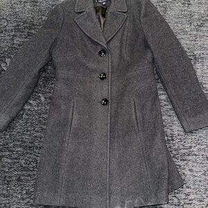 Anne Klein Dark Gray Trench Coat 80% Wool
